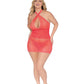 Stretch Lace Chemise Coral Q/s