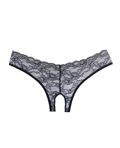 Adore Crush Lace Open Panty Black O/s