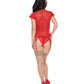 Ooh La Lace Cap Sleeve Basque & Tanga Panty Red