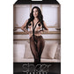 Sheer Fantasy Take Your Time Strappy Suspeder Stocking W/crotch Opning & Floral Psties Blk O/s