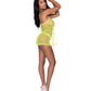 Love Star Halter Swing Chemise & Thong Chartreuse