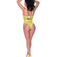 Body Love Star de pierna alta con broches en la entrepierna en color chartreuse