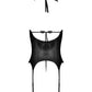 Lust Madame Corset W/metal Garters & G-string Black