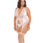 Noah Soft Cup Merrywidow W/garter Straps & G-string Peach Whip