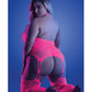 Glow Captivating Halter Bodystocking & G-string Neon Pink