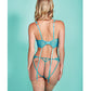 Riley Eyelash Lace Teddy W/side Cutouts Teal