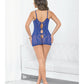 Keyhole Back Lace & Mesh Chemise Indigo