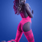 Glow Captivating Bodystocking Set Neon Pink