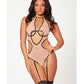 Mesh Cut Out Halter Teddy O/s