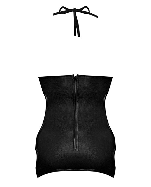 Lust Selene Keyhole Front Dress W/zipper Back & G-string Black