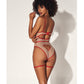 Underwire Bodysuit W/cut Out Heart Back Nude/red