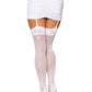 Sheer Thigh Bride Sequin Back White