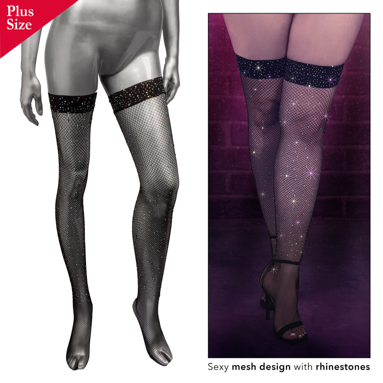 Radiance Plus Size Thigh High Stockings