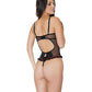 Stretch Mesh Underwire Teddy w/Ribbon Detail