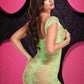 Lapdance Jacquard Mini Dress Neon Green O/s