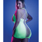 Glow Synthesize UV Reactive Seamless Halter Dress - Neon Green QN