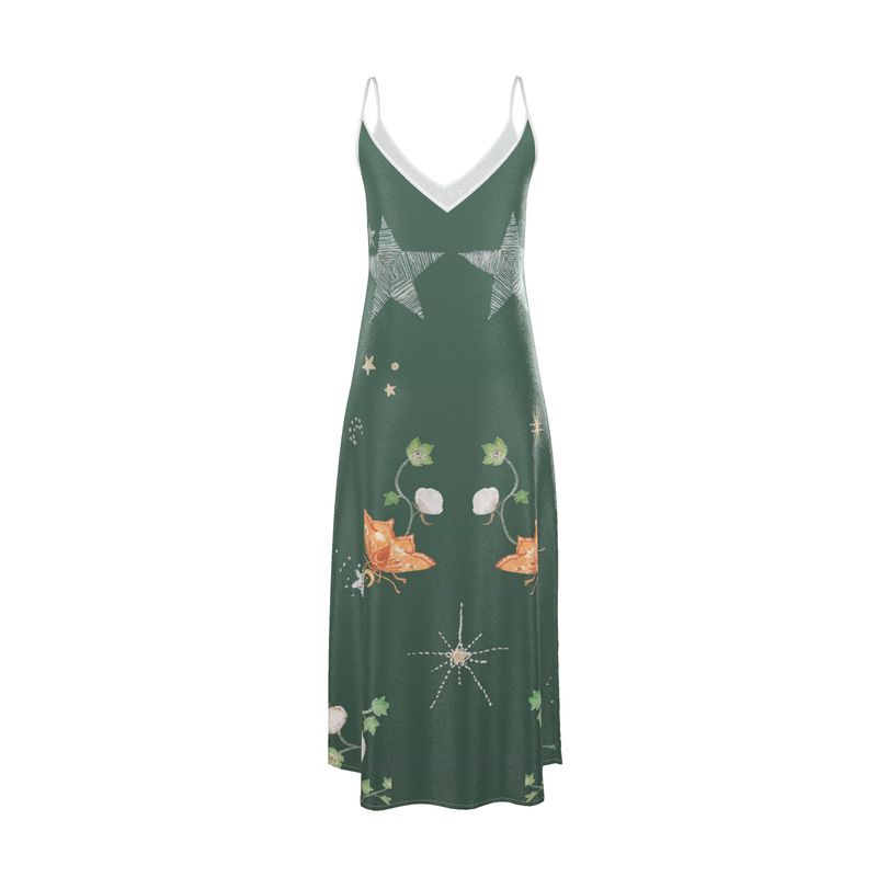 Andromeda Silk Dress in Jungle Altar