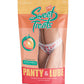 Sweet Treats Crotchless Thong w/Wicked Sensual Care Peach Lube - White