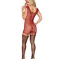 Seamless Chemise w/Rhinestone Accents & Mini Suspender Clips - Ox Blood O/S