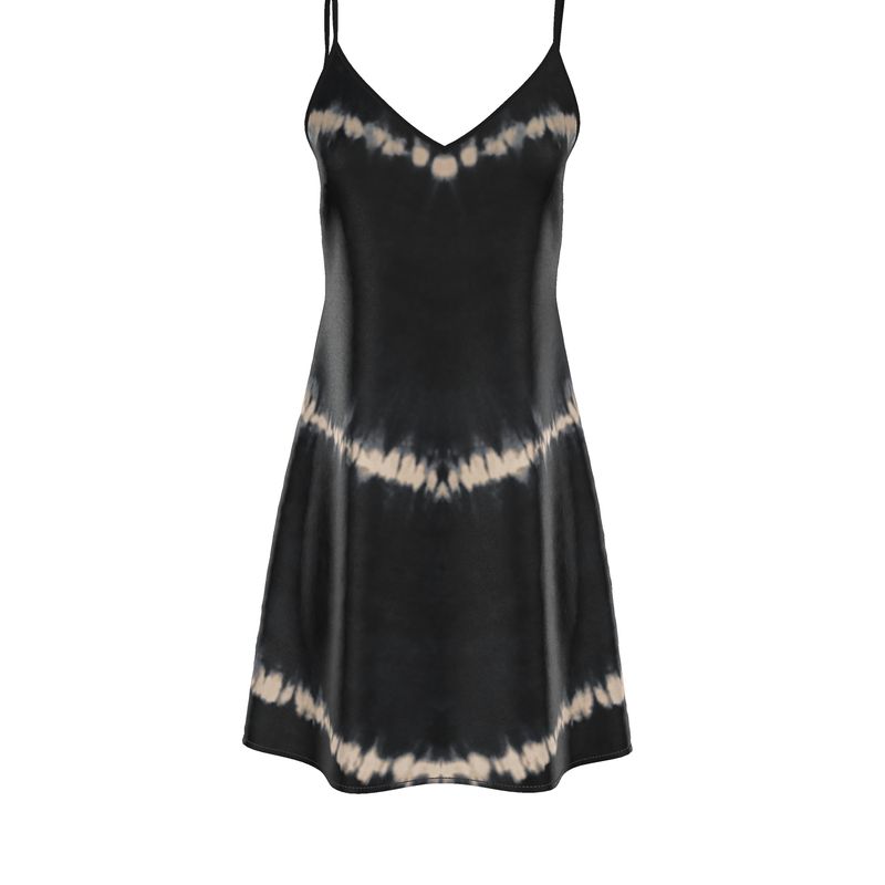 Vela Silk Dress in Black Shibori