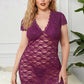 Purple Plus Size V Neck Chemise