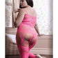 Sheer Fantasy To The Moon Multi Garter Bodystocking Neon Pink