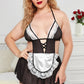 Plus Size Lace Mesh Maid Costume