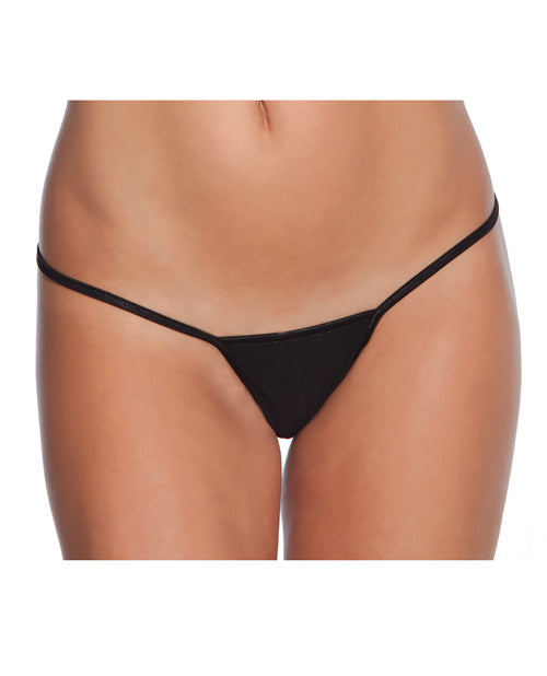 Tanga de lycra de tiro bajo, color negro