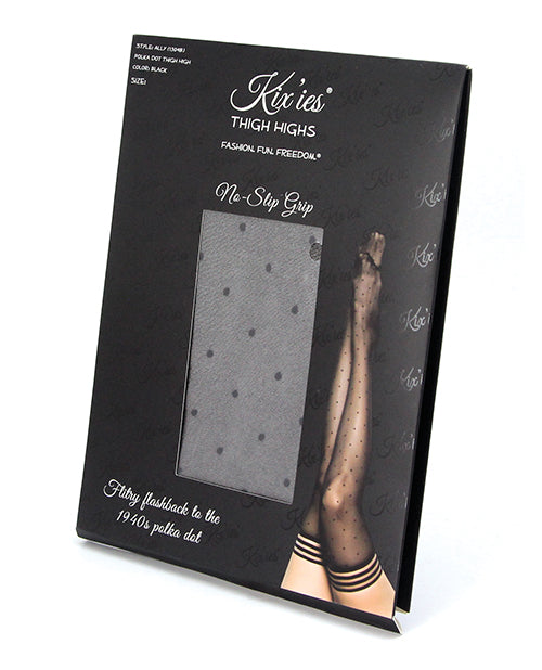 Kix'ies Ally Polka Dot Thigh High Black A