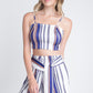 Women's Unique Stripe Printed 2pc Set with Tie