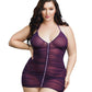 Plum-colored Queen Size Chemise and G-string Set