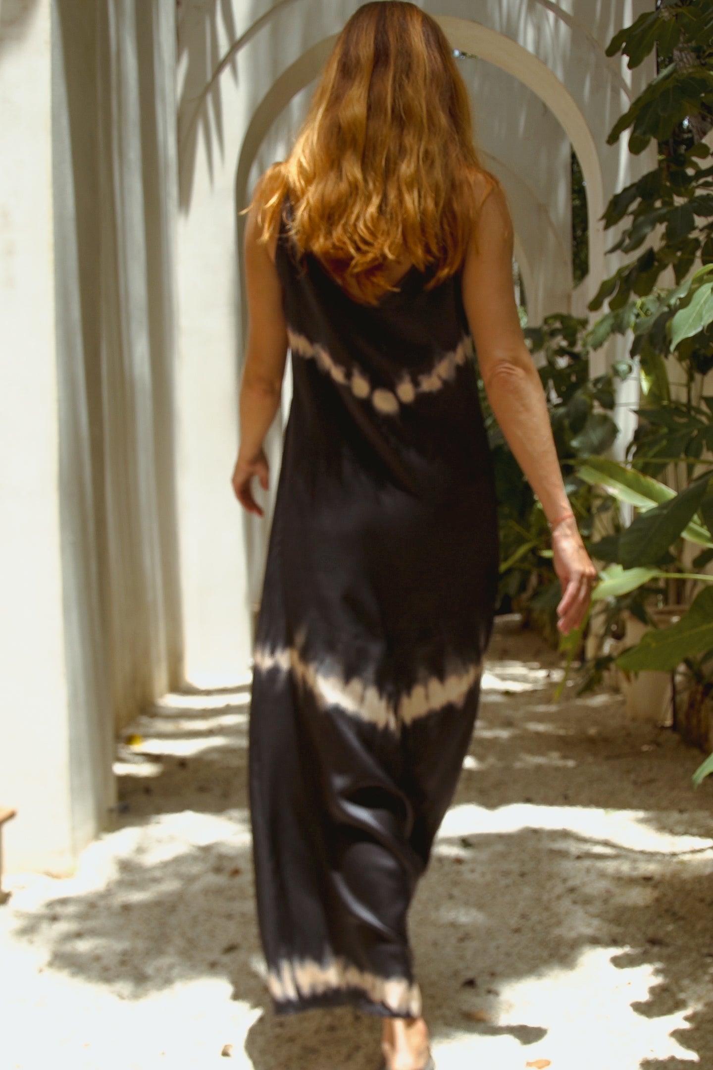 Andromeda Silk Dress in Black Shibori