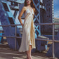 Altair Silk Halter Dress in Dueling Jaguars