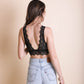 Padded Plunge Alencon Lace Bralette