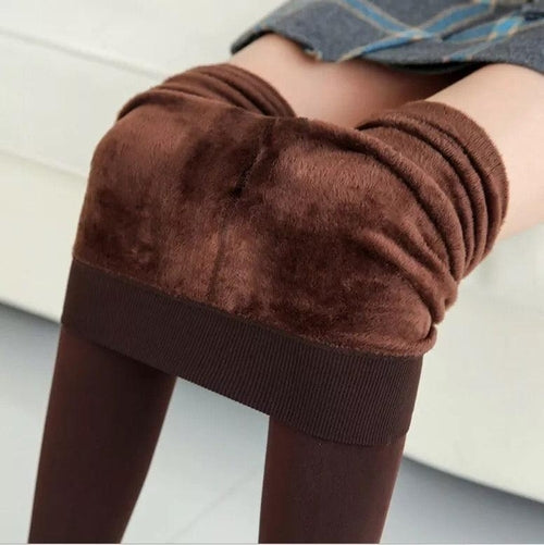 Women‚Äôs Fleece Leggings High Waist Stretchy Warm Leggings One Size